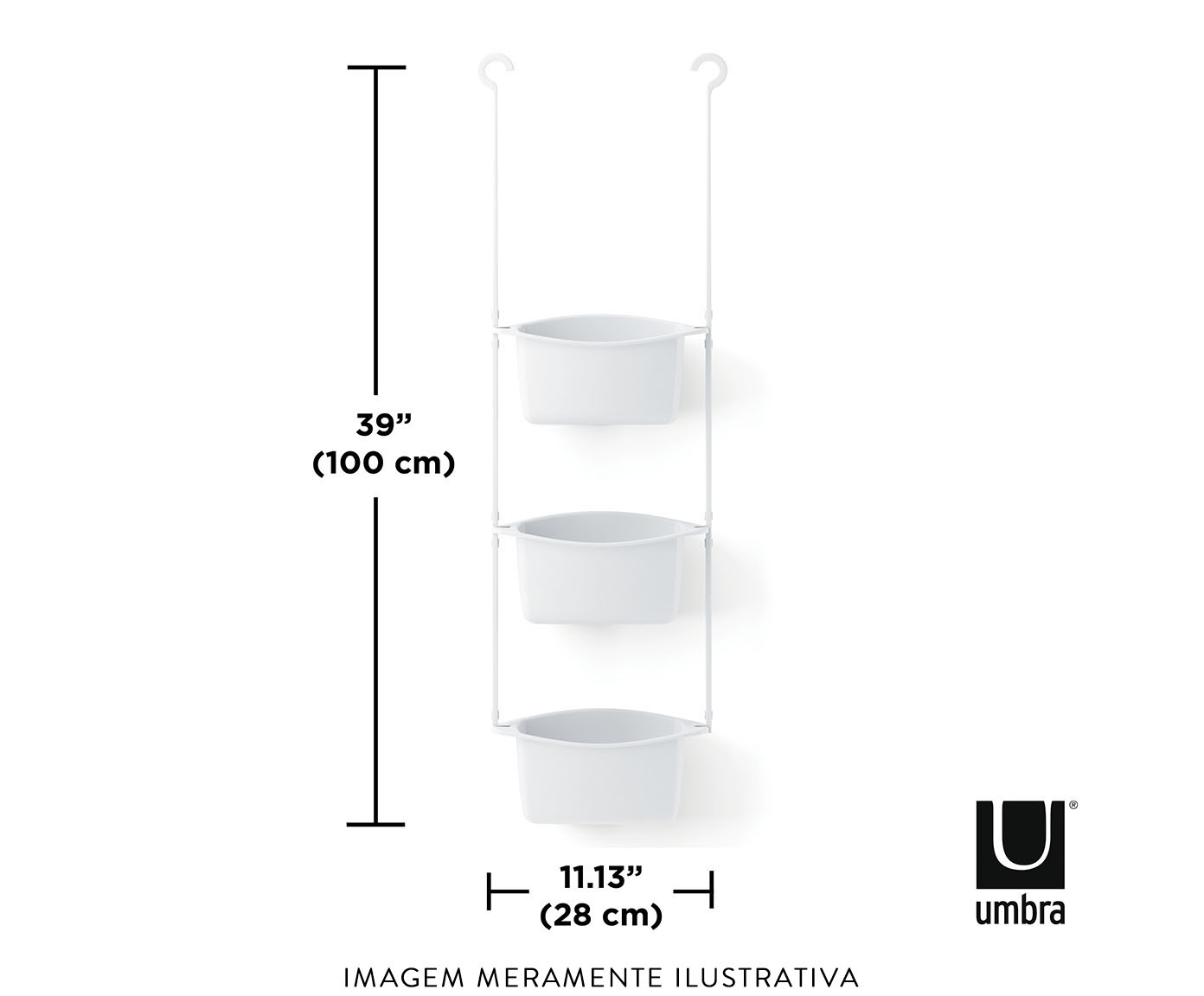 Cesto Organizador de Ducha Flex - Branco image number 3