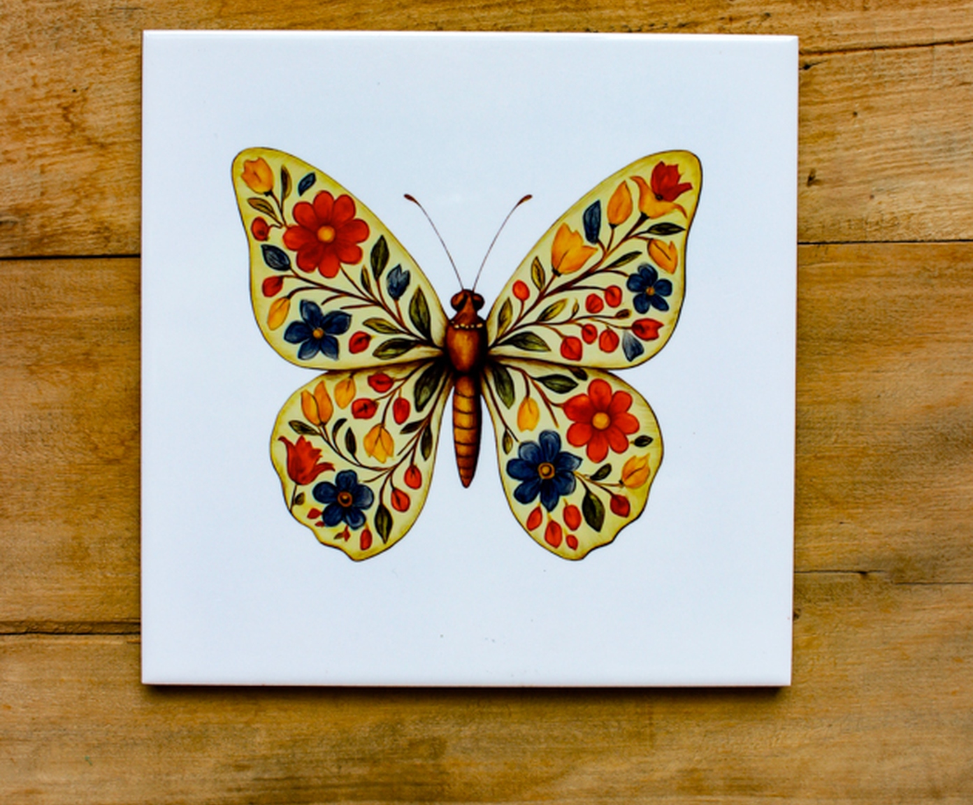 Azulejo Decorativo "Borboleta Florescer" - image 1