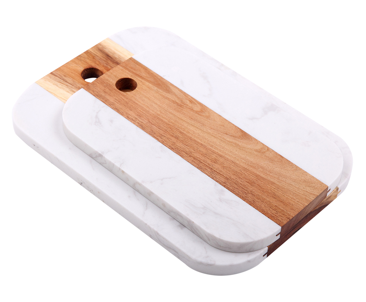 Jogo de T&aacute;buas em M&aacute;rmore Edges Branco - image 0