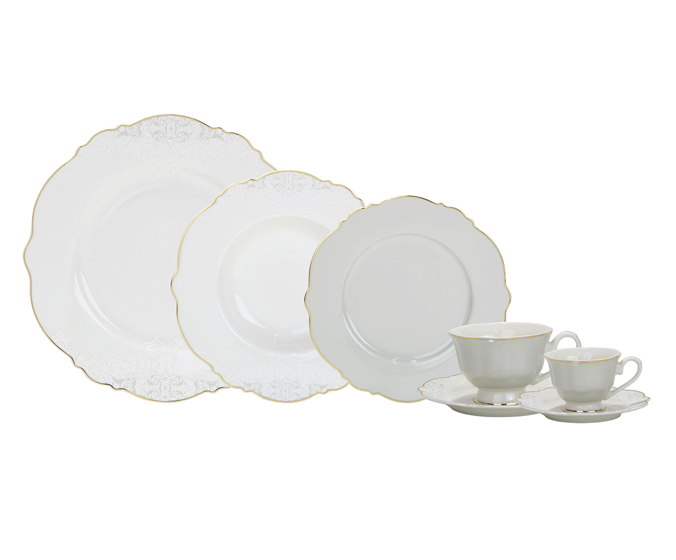 Aparelho de Jantar Royal Classic China Com Filado Dourado - image 0