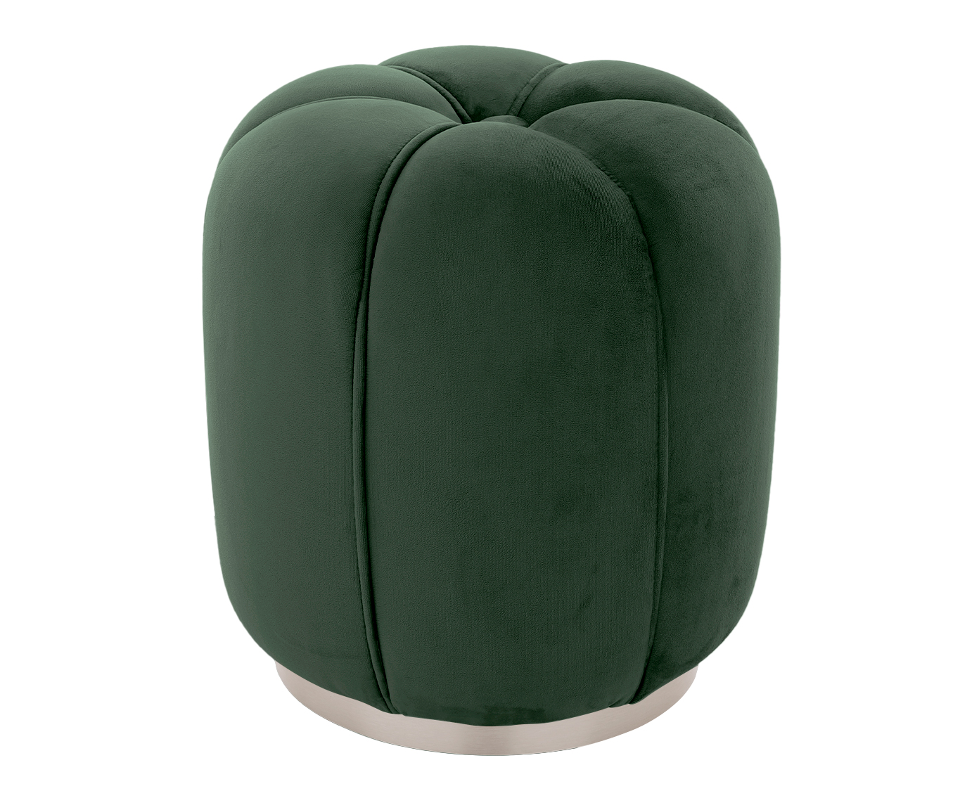 Puff Luna com Base Prateada em Veludo Verde image number 2
