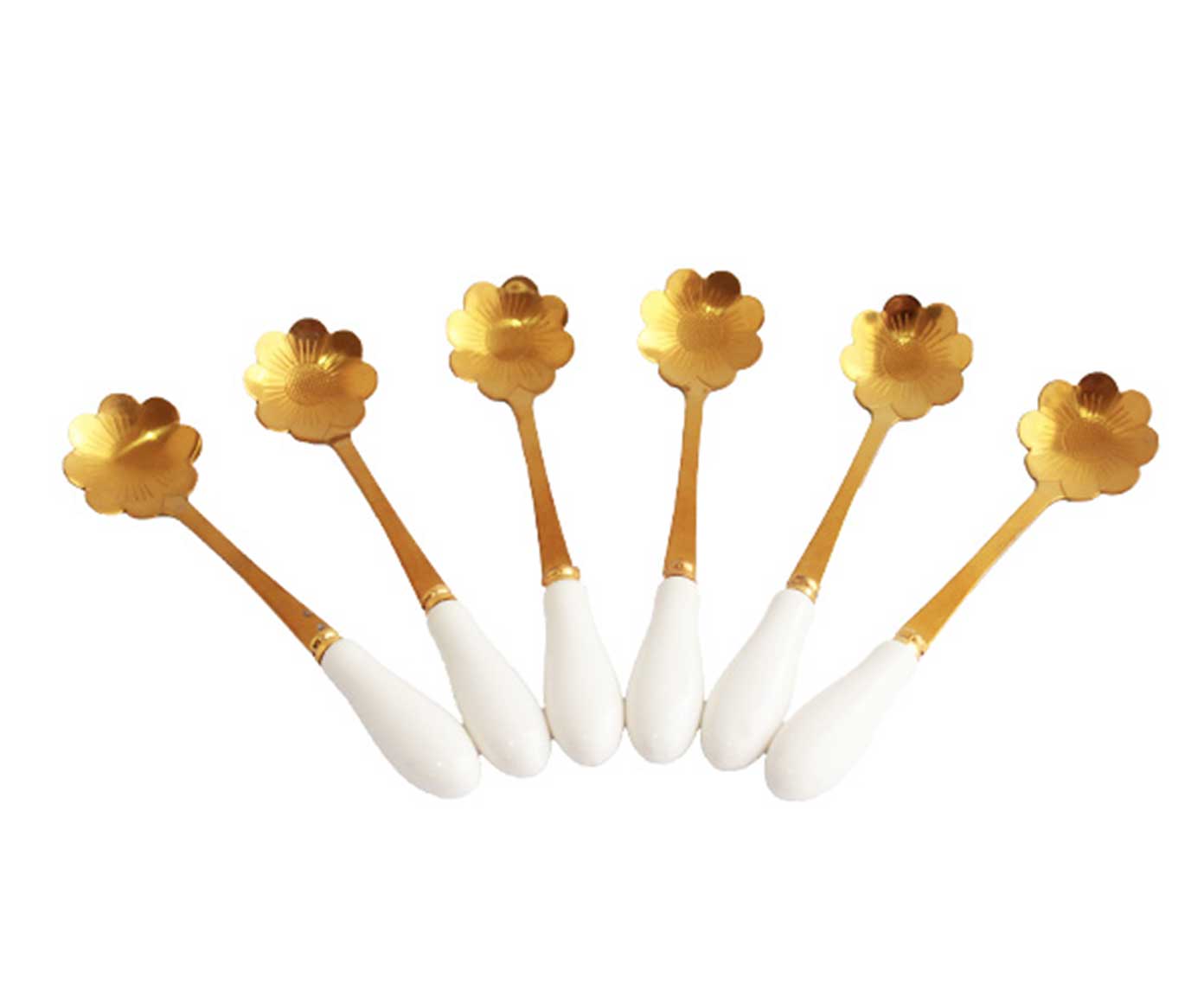 Jogo de Colheres de Sobremesa em Inox Flower Branco - image 0