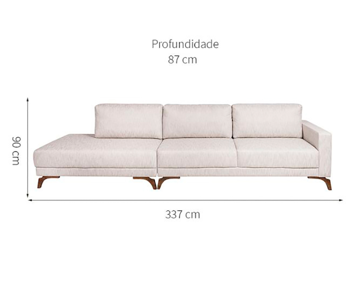 Sof&aacute; Chaise Esquerdo Henry Bege - image 1