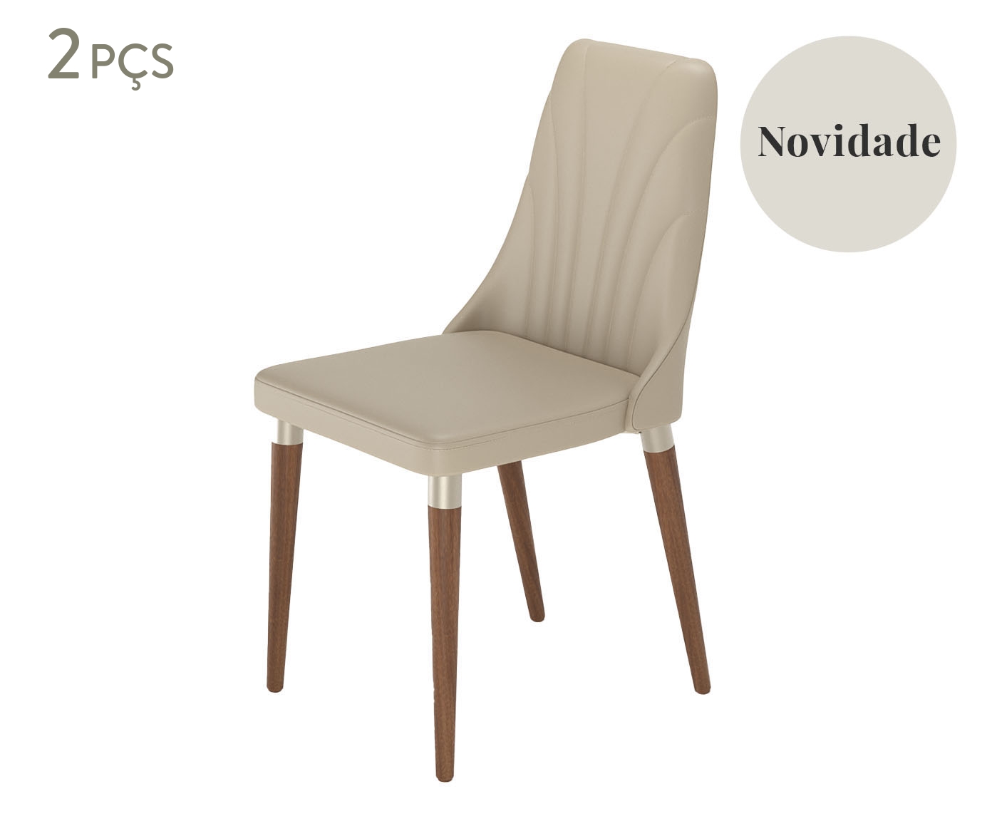 Conjunto de Cadeiras Loren - Bege e Champanhe - image 0