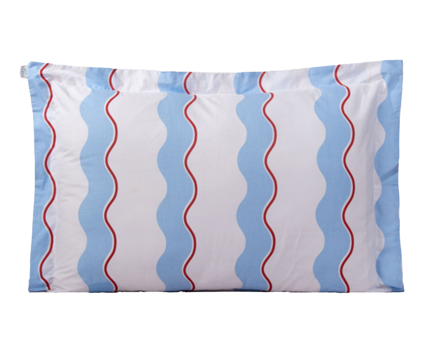 Fronha Percalle Estampada Wave Blue 200 Fios - image 0