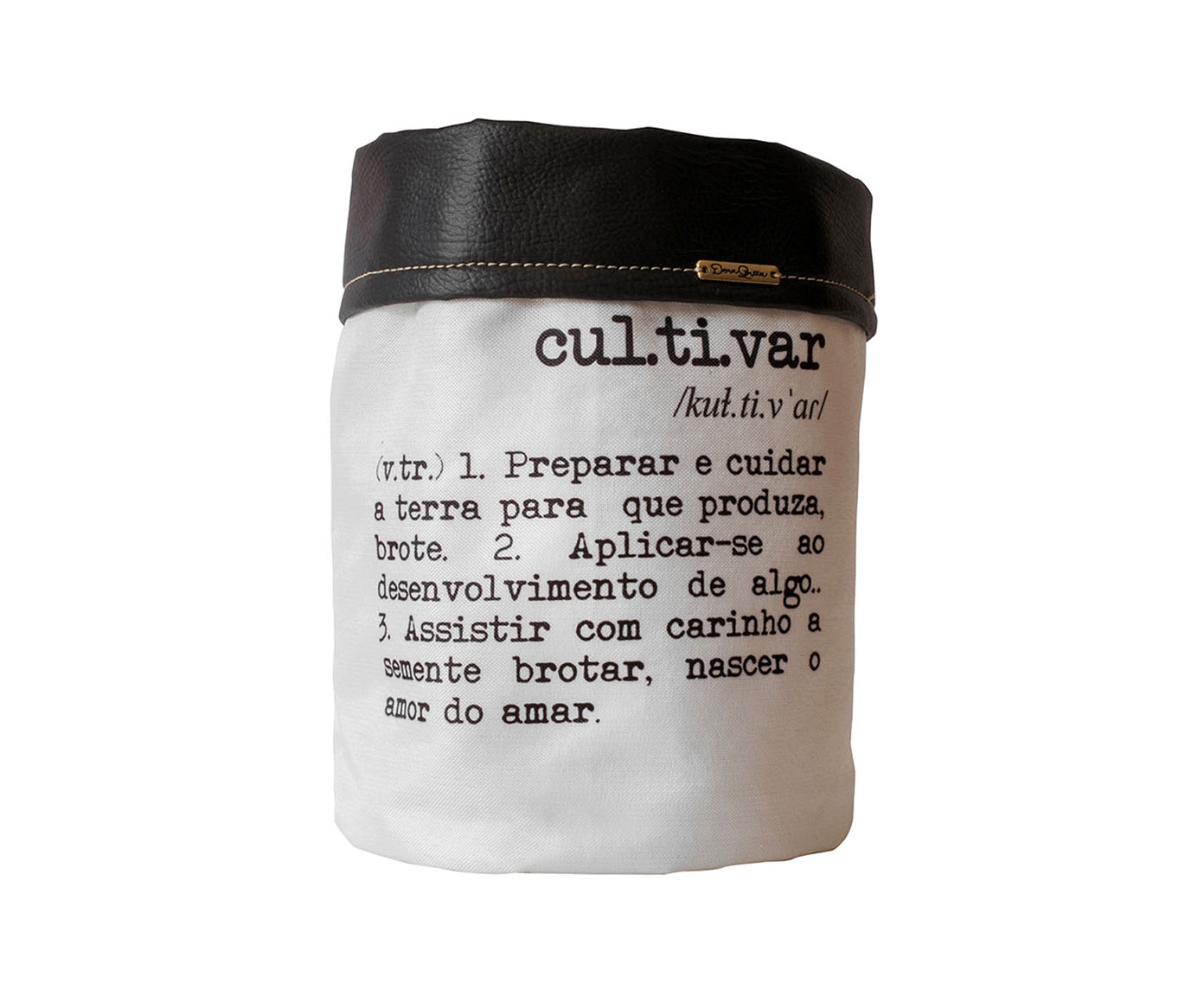 Cachepot em Couro Cultivar Preto e Branco - image 0