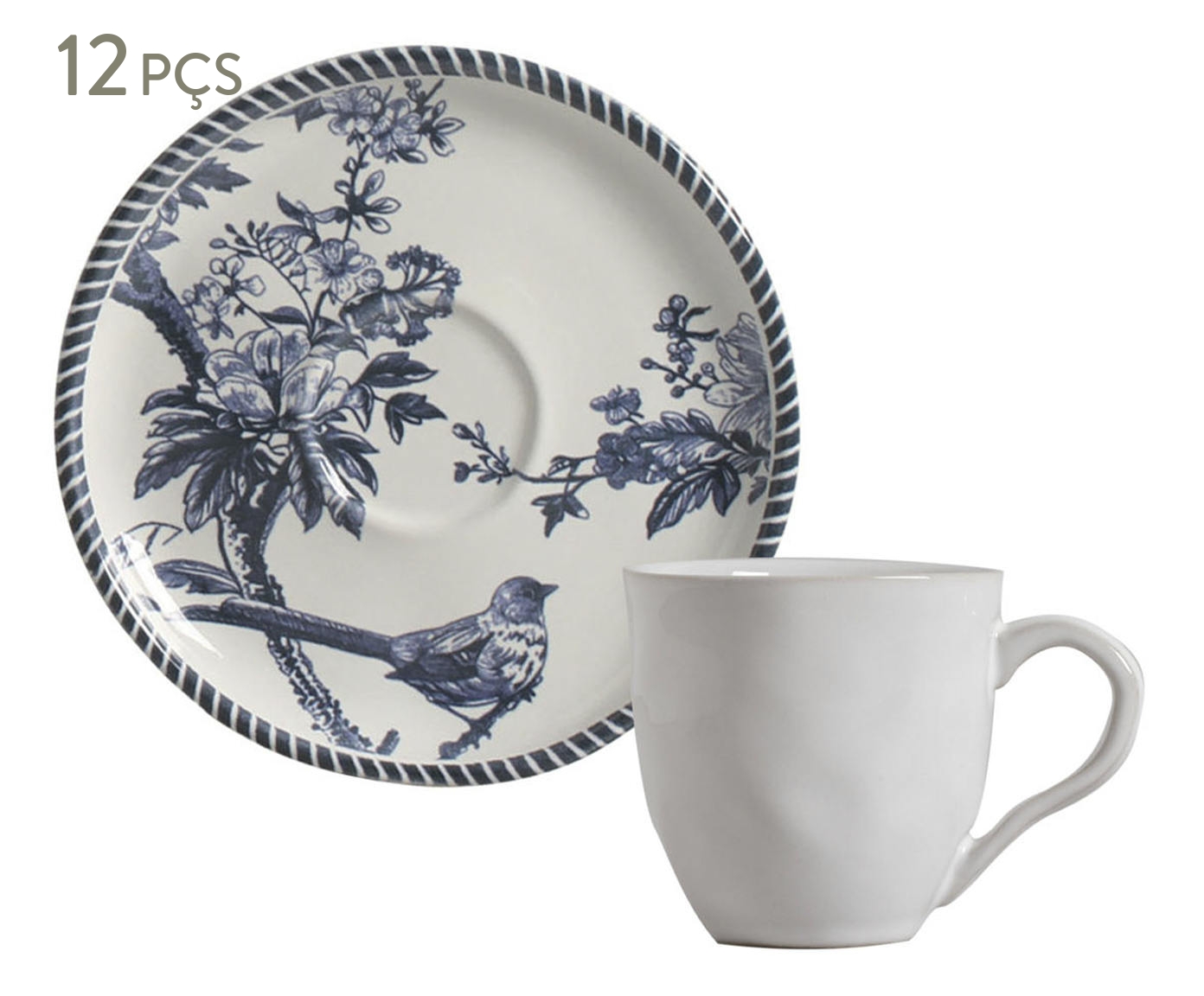Jogo de X&iacute;cara para Caf&eacute; Bio Rouxinol Floral - image 0