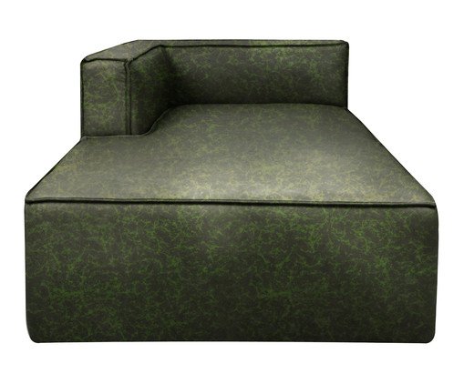 Sof&aacute; M&oacute;dulo Chaise Esquerdo Mensa em Couro Verde - image 0