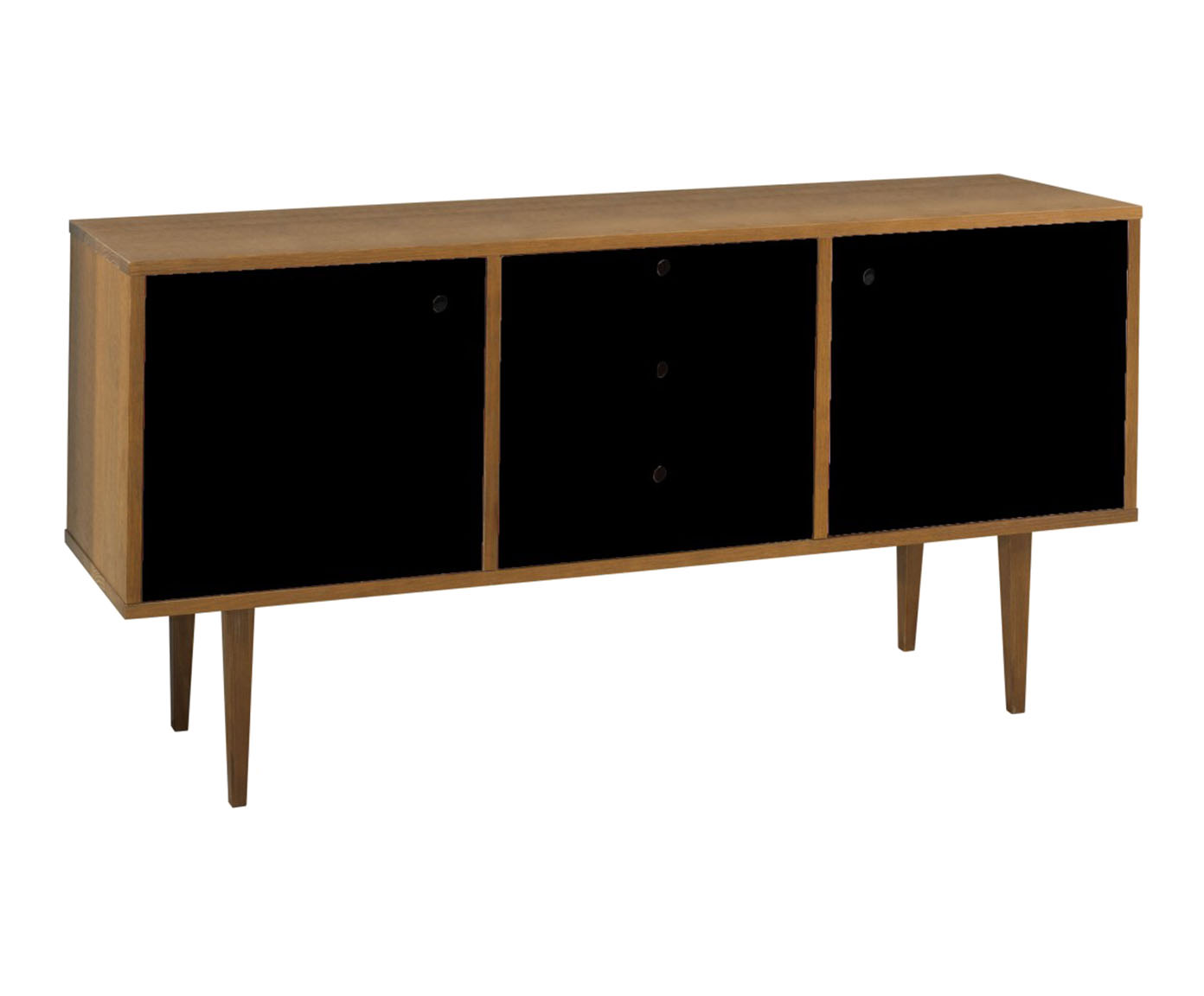 Buffet Vintage 02 Portas e 03 Gavetas Preto - image 0