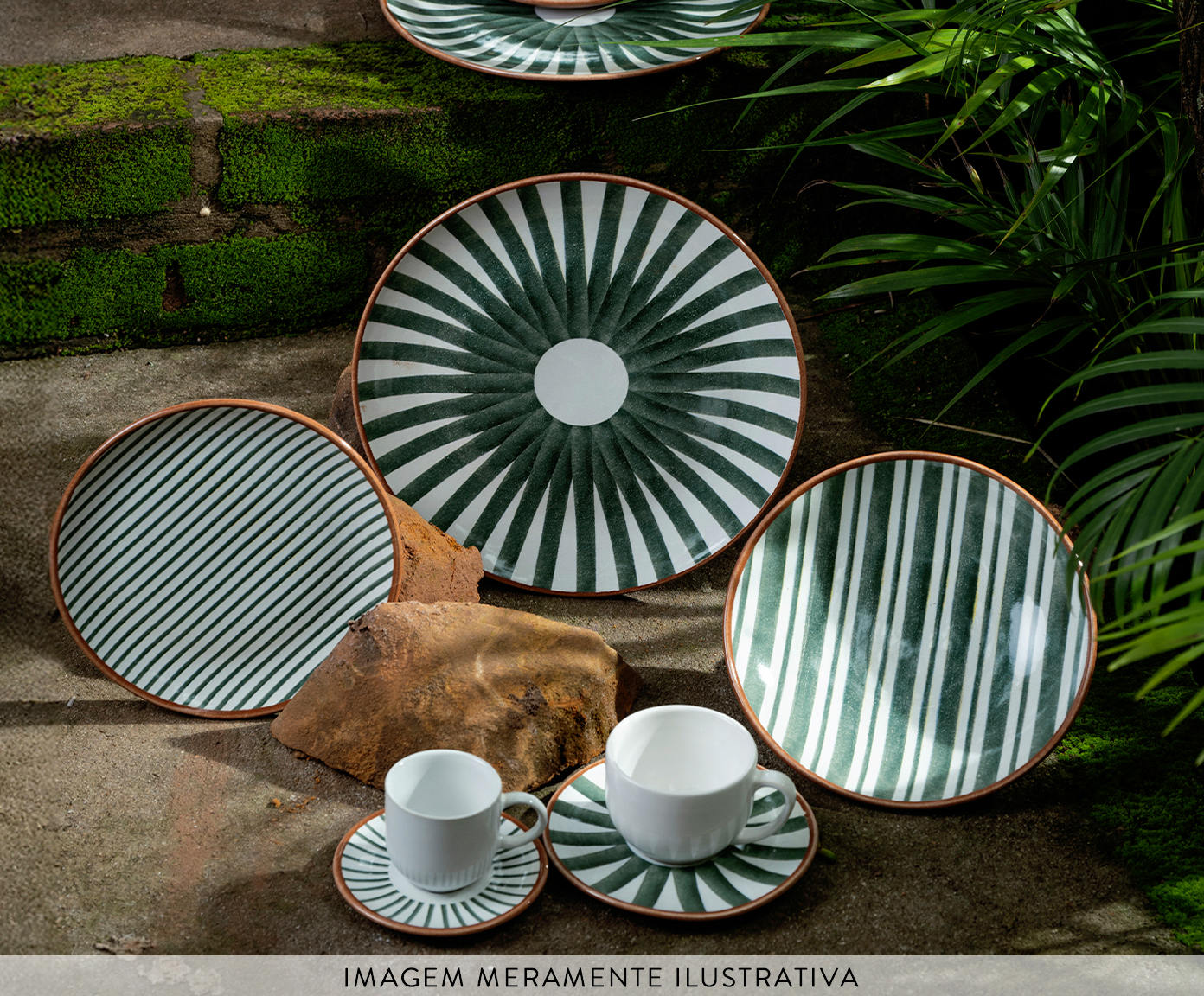 Jogo de X&iacute;cara para Caf&eacute; Coup Stoneware Equador Abstrato - image 1