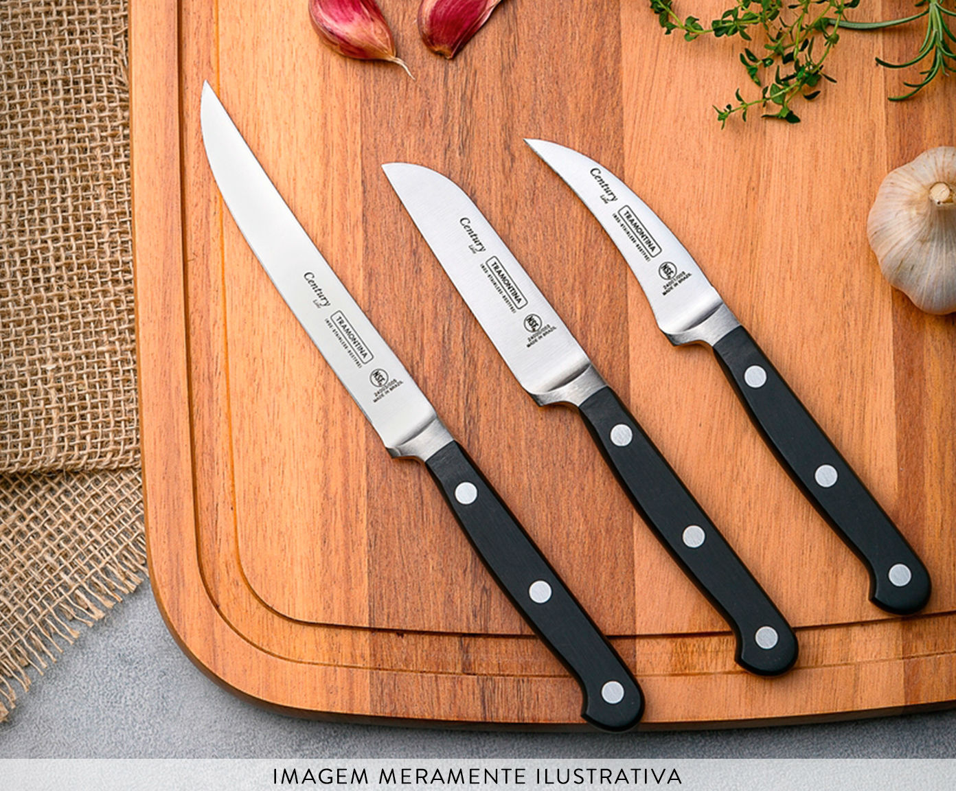 Faca para Legumes em Inox Agile 3" - Preta - image 1