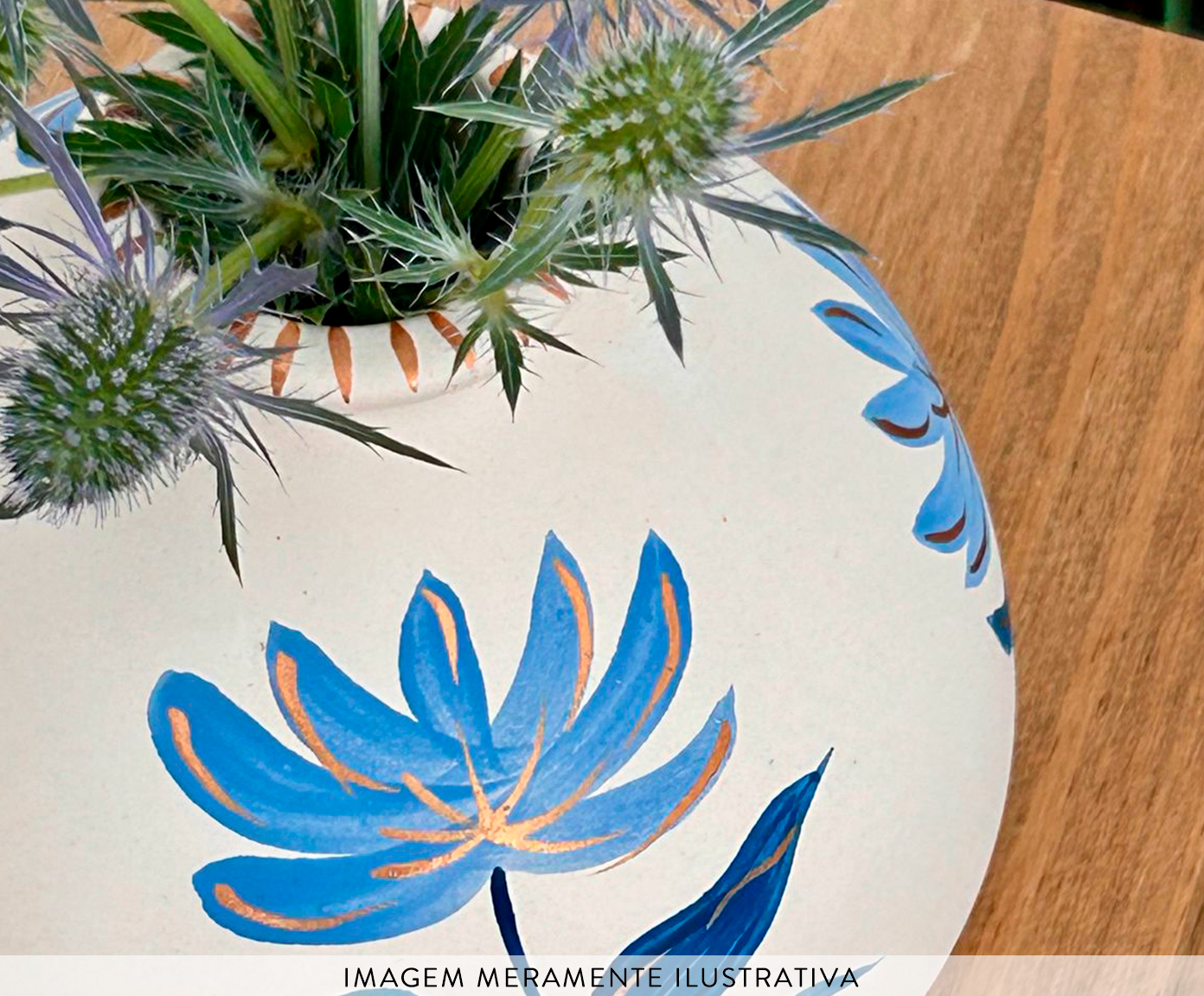Vaso Peso Flowers Azul image number 2