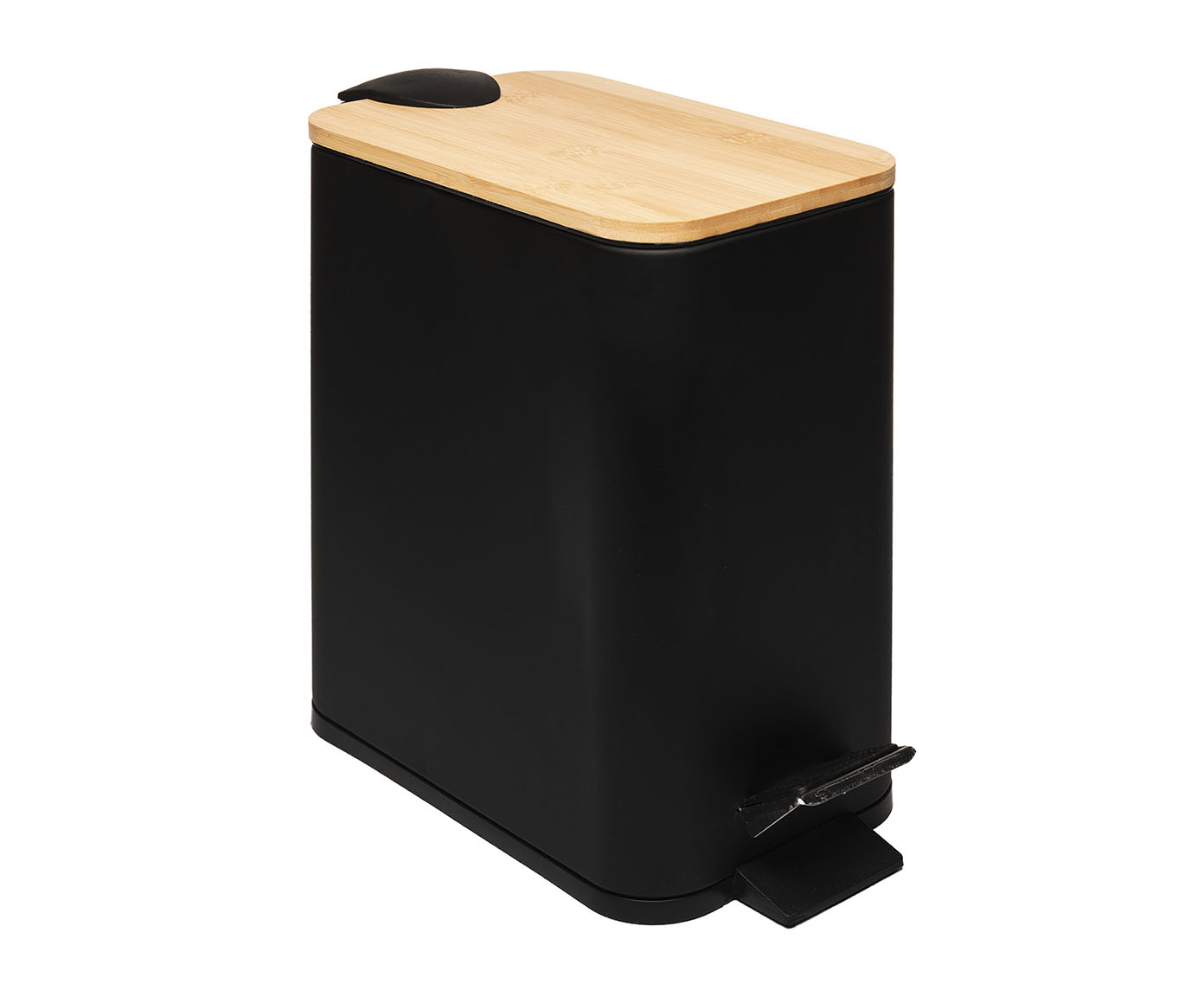 Lixeira com Pedal Bambu Preta - image 0