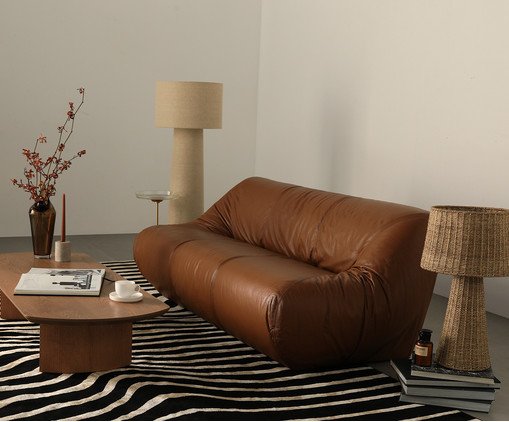 Sofa Lina Couro Caramelo Grande - image 1