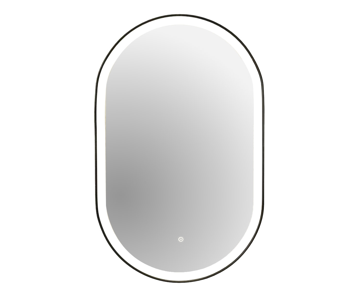 Espelho Oval Tijuca Preto com Led Frontal Branco Frio - image 0