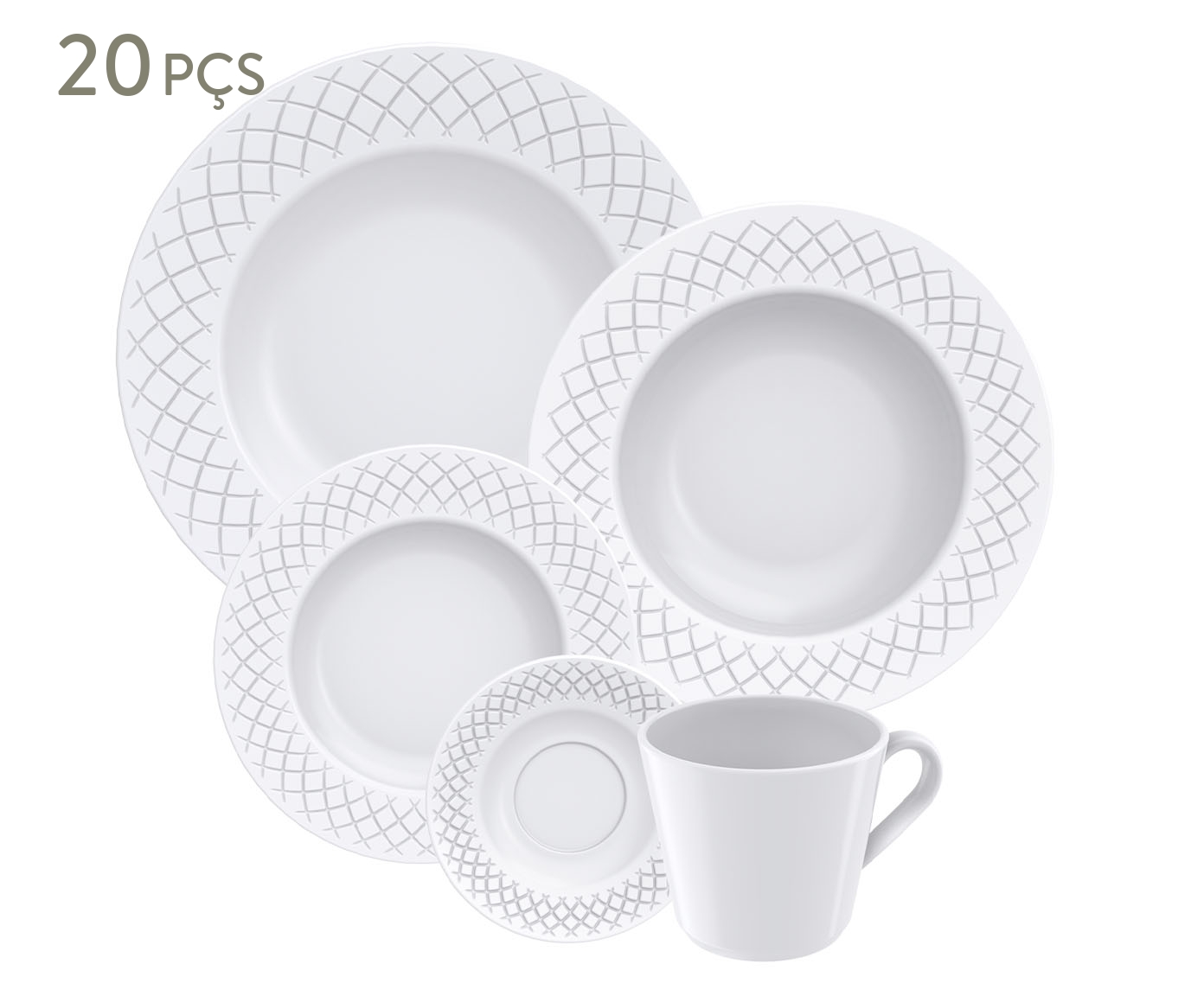 Jogo de Jantar e Ch&aacute; em Porcelana Ingrid - image 0