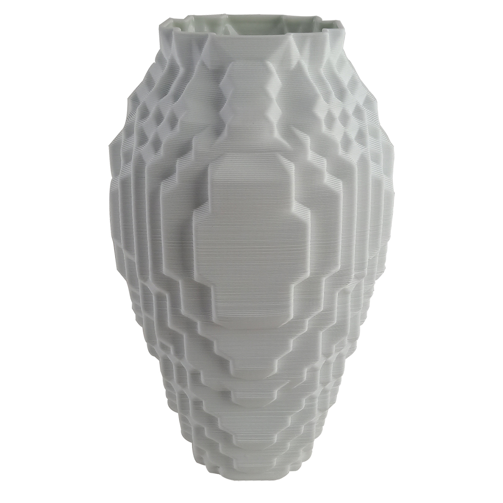 Vaso em Cer&acirc;mica Squares Maior Branco 3D - image 0