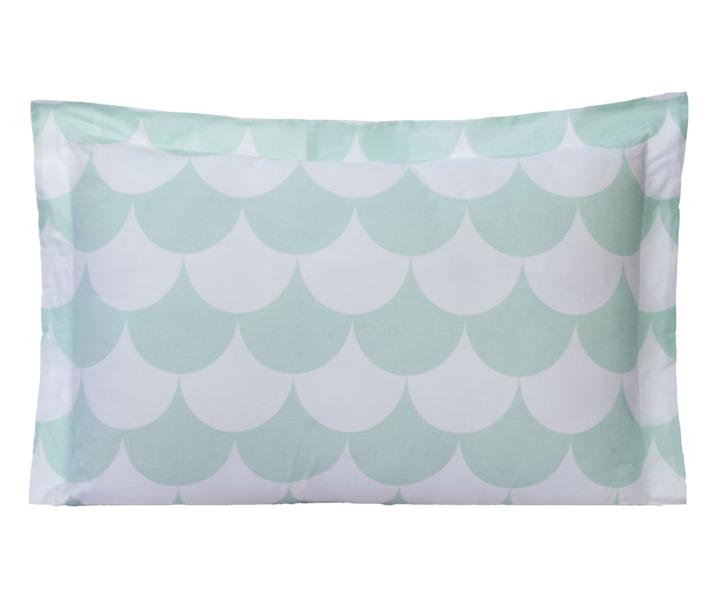 Fronha Percalle Estampada Scale Menta 200 Fios - image 0