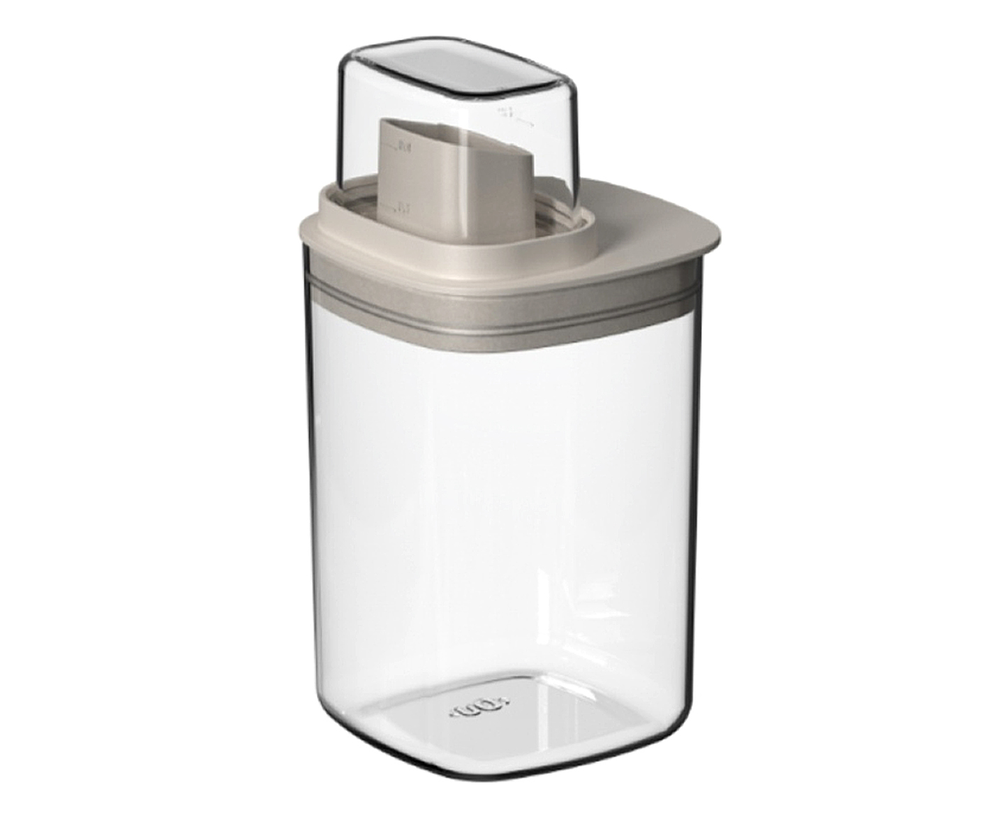 Dispenser Quadrado Flow Fechado Bege e Transparente - image 0