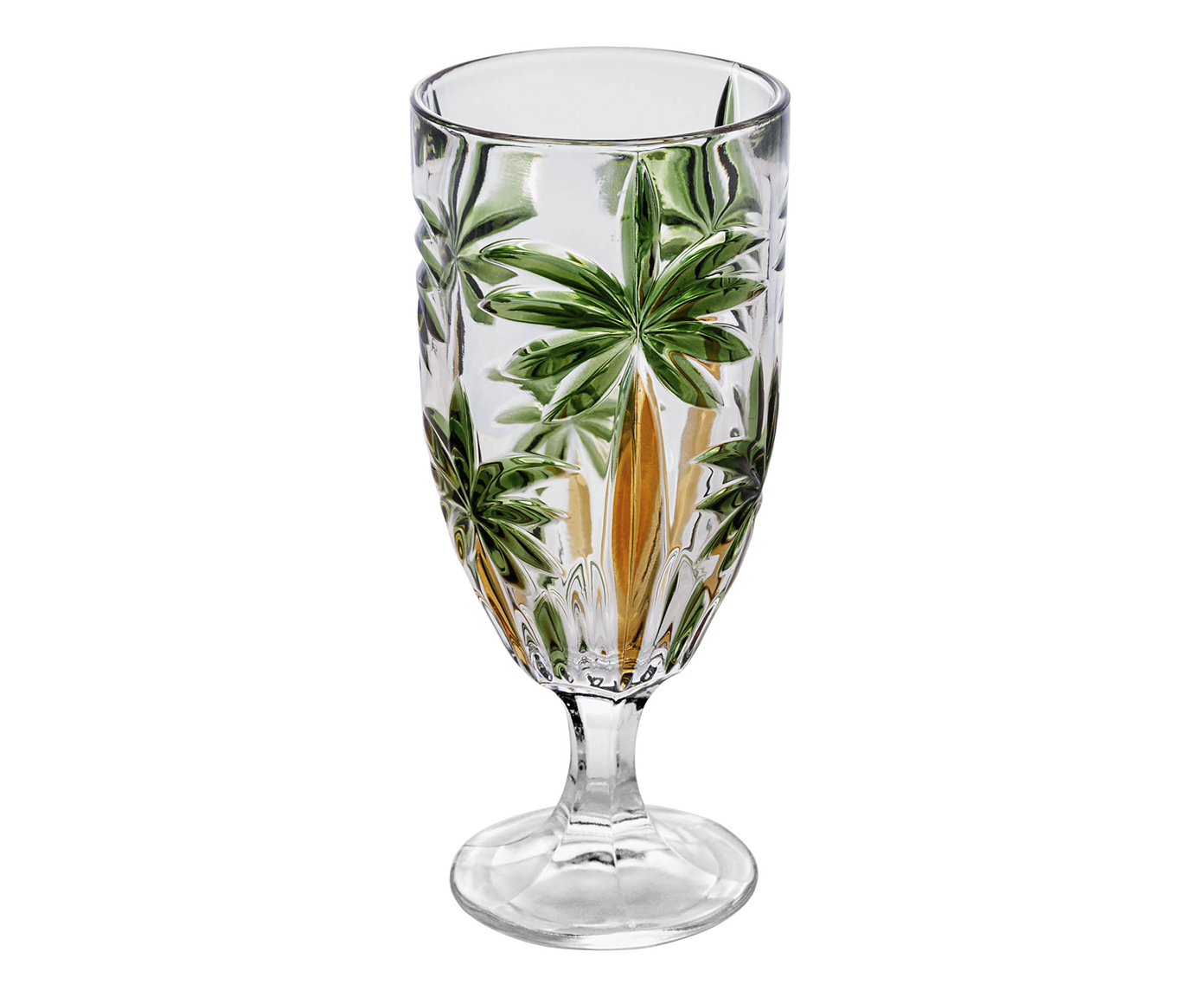 Ta&ccedil;a para &Aacute;gua de Cristal Ecol&oacute;gico Palm Tree Handpaint - image 0