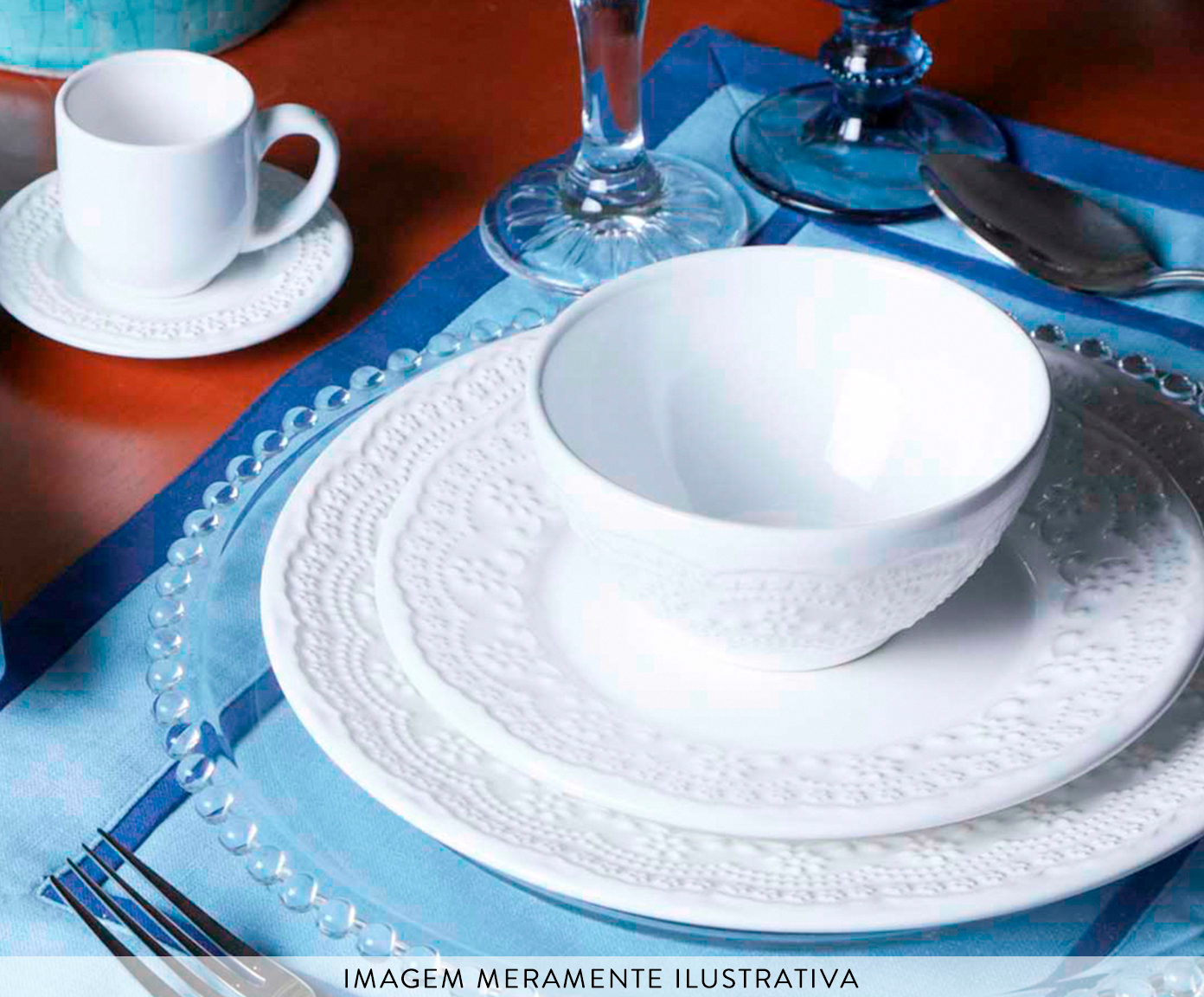 Jogo de Jantar Madeleine Branco image number 5