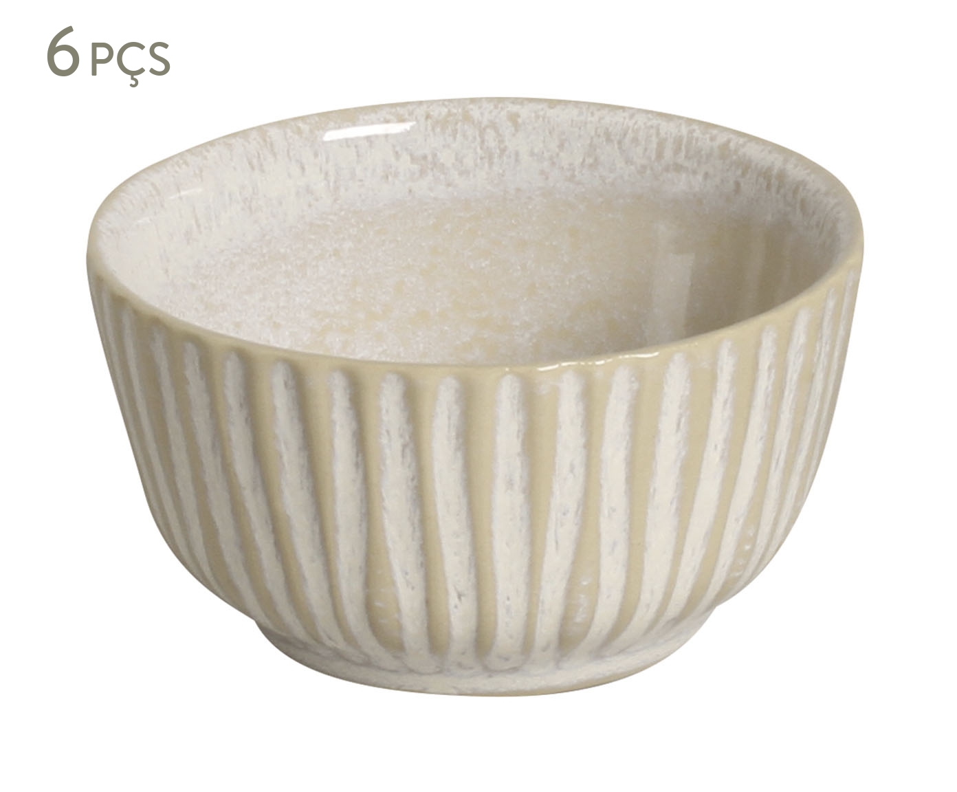 Jogo de Ramequins M&eacute;dio Linhas Latte Cru - image 0