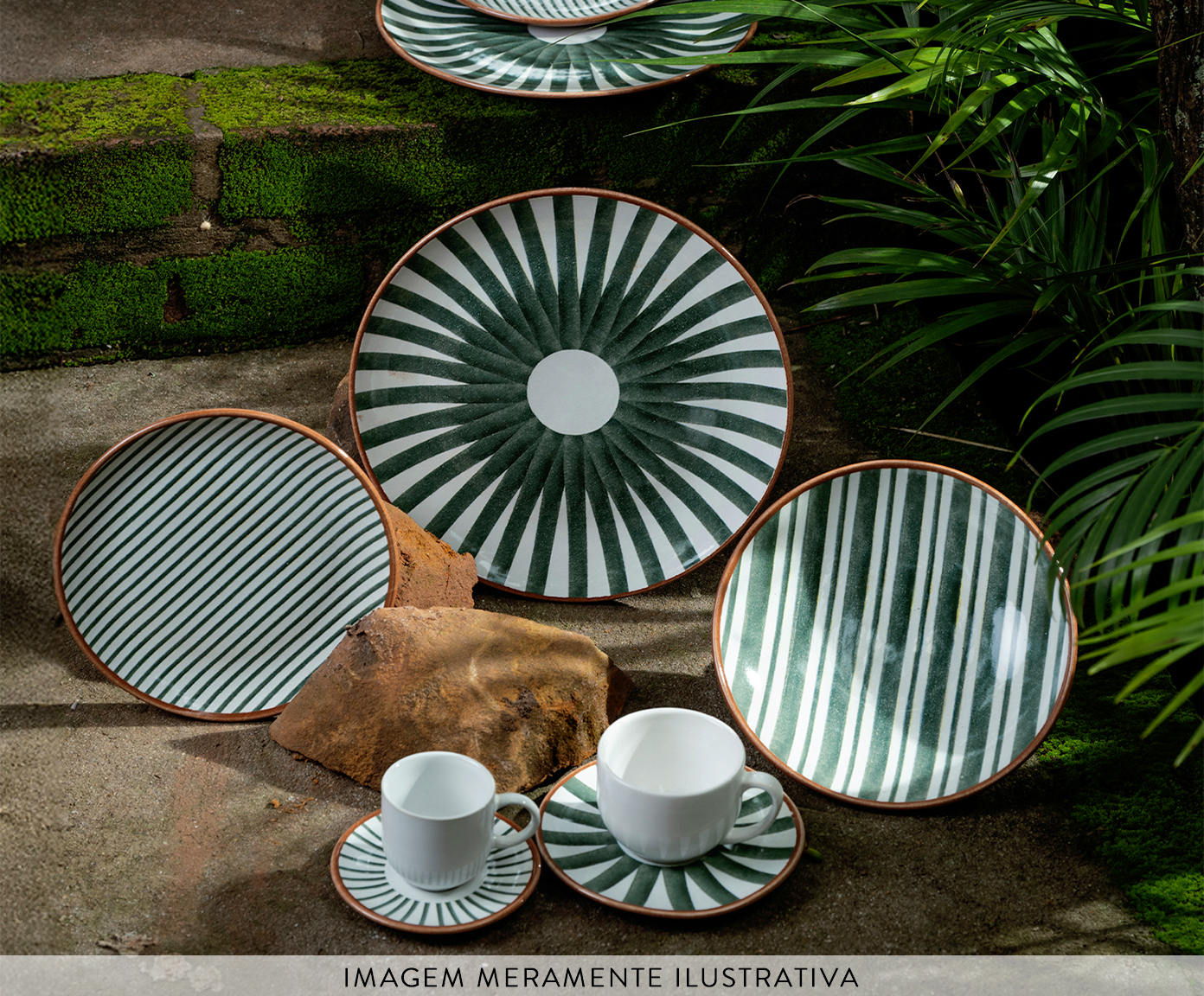 Jogo de Pratos Raso Coup Stoneware Equador Abstrato image number 2