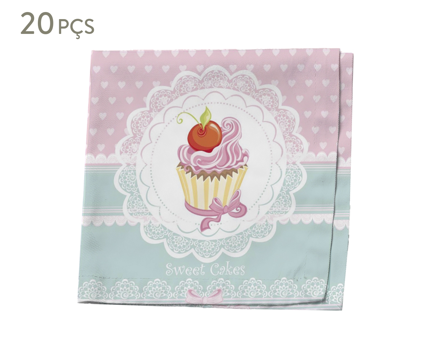Jogo de Guardanapos de Papel Decorado Duplo Cupcake - 16,5X1,6X16,5cm - image 0