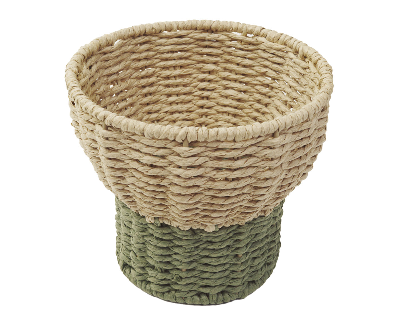 Cesta em Corda de Papel e Ferro II Verde - image 0