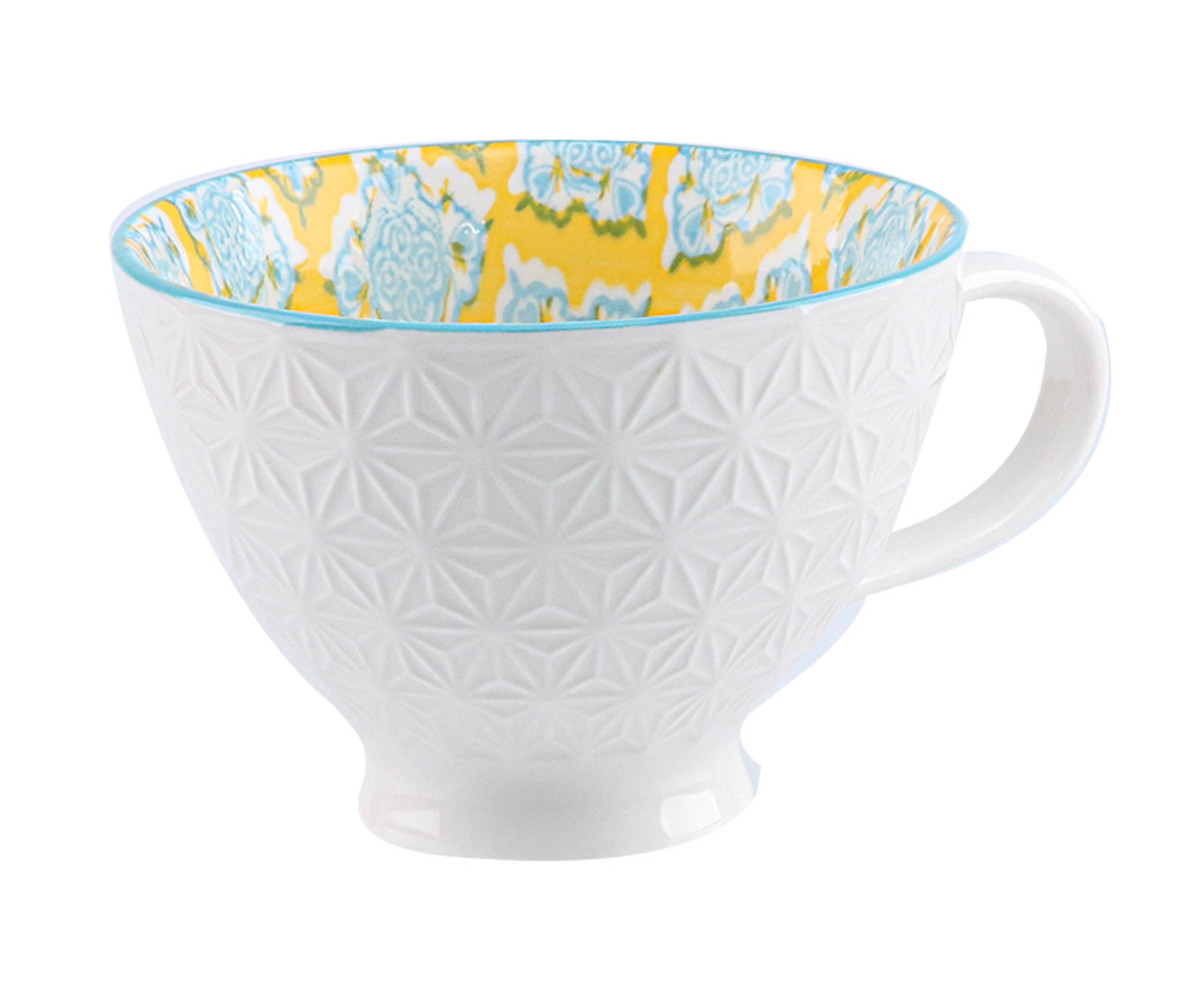 X&iacute;cara para Ch&aacute; em Porcelana Bart - Amarelo e Azul image number 2