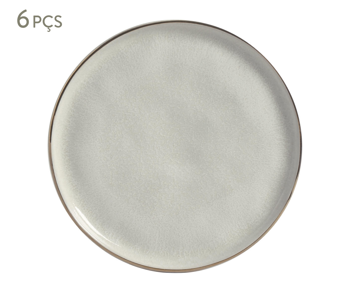 Jogo de Pratos para Sobremesa Luz Gold Branco Acinzentado - image 0