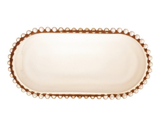 Travessa Oval para Servir em Cristal Pearl - &Acirc;mbar - image 1