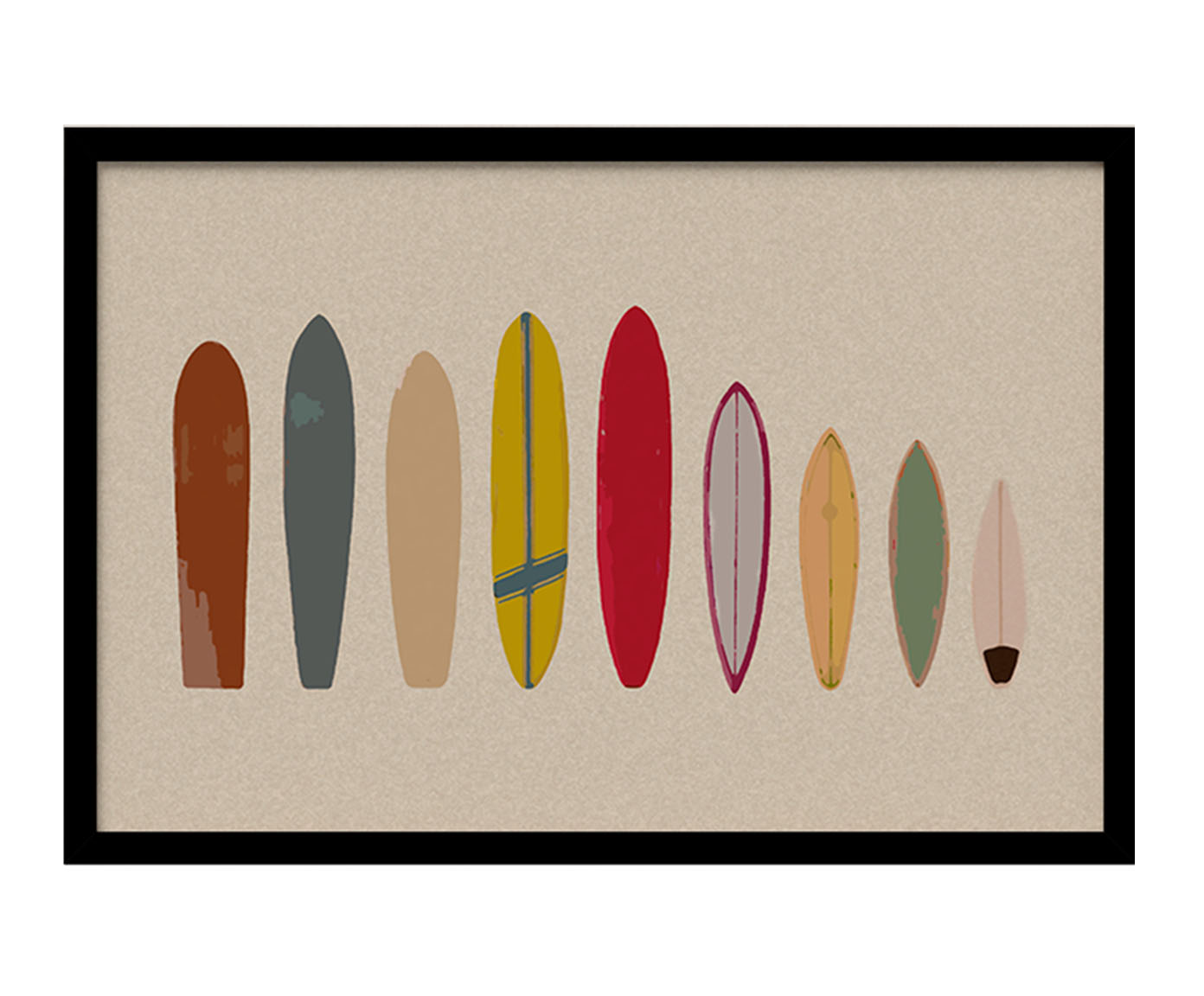 Quadro Pranchas de Surf com Moldura Preta - image 1