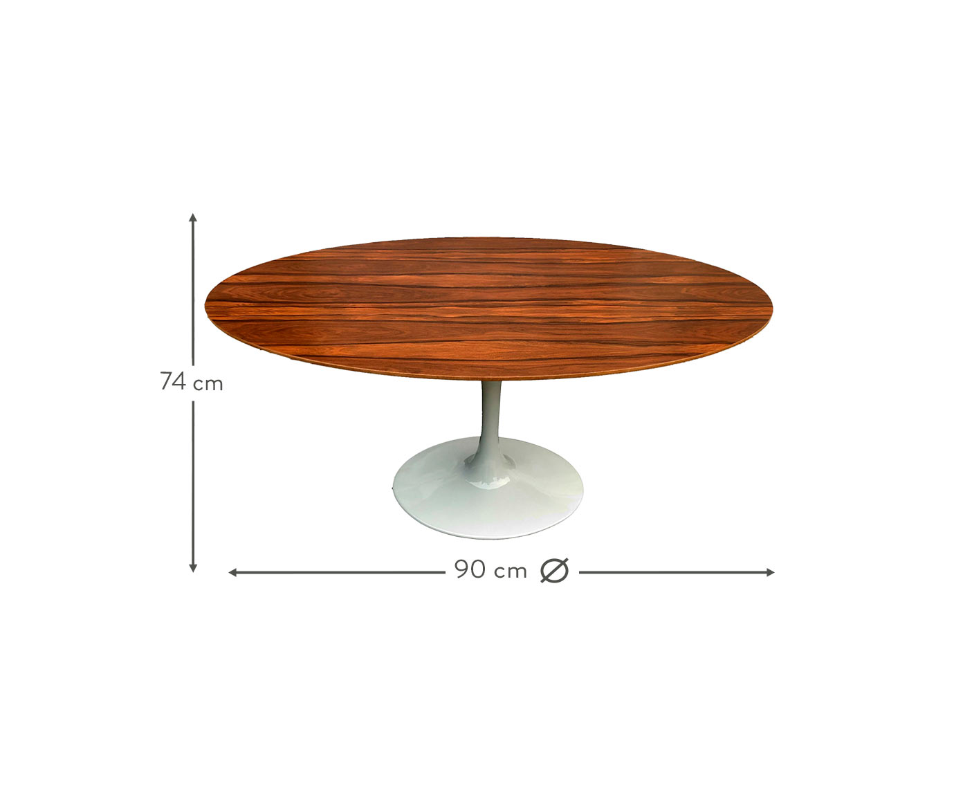 Mesa Saarinen Oval Pau Ferro Base Branca image number 3