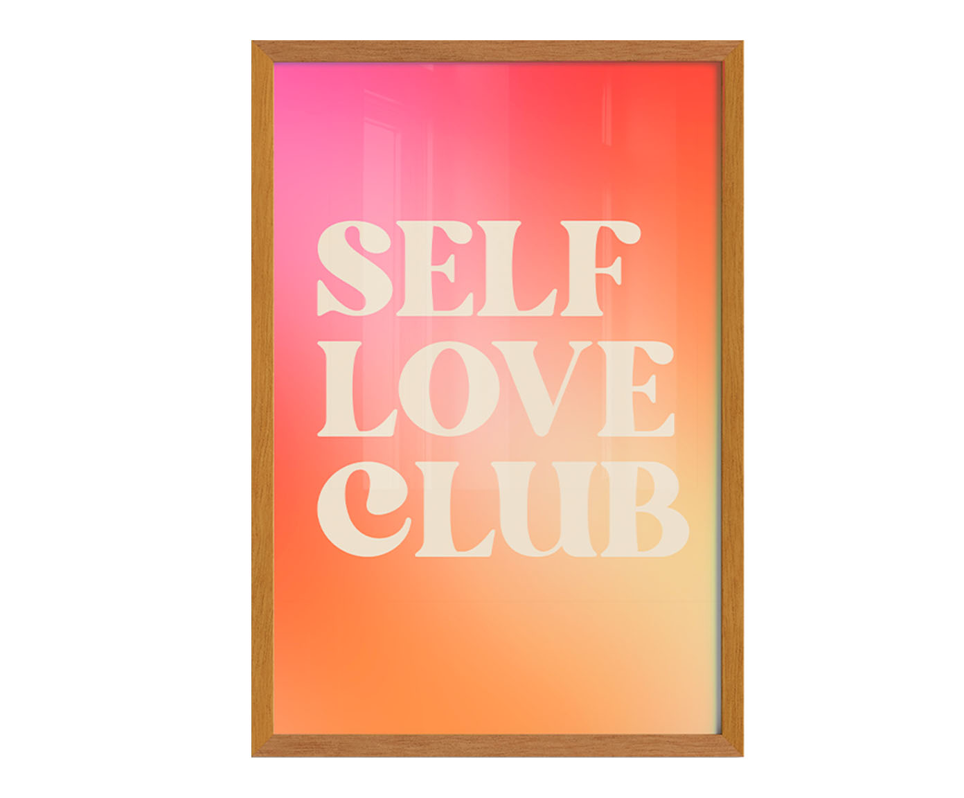 Quadro Self Love Club com Moldura em Madeira - image 1