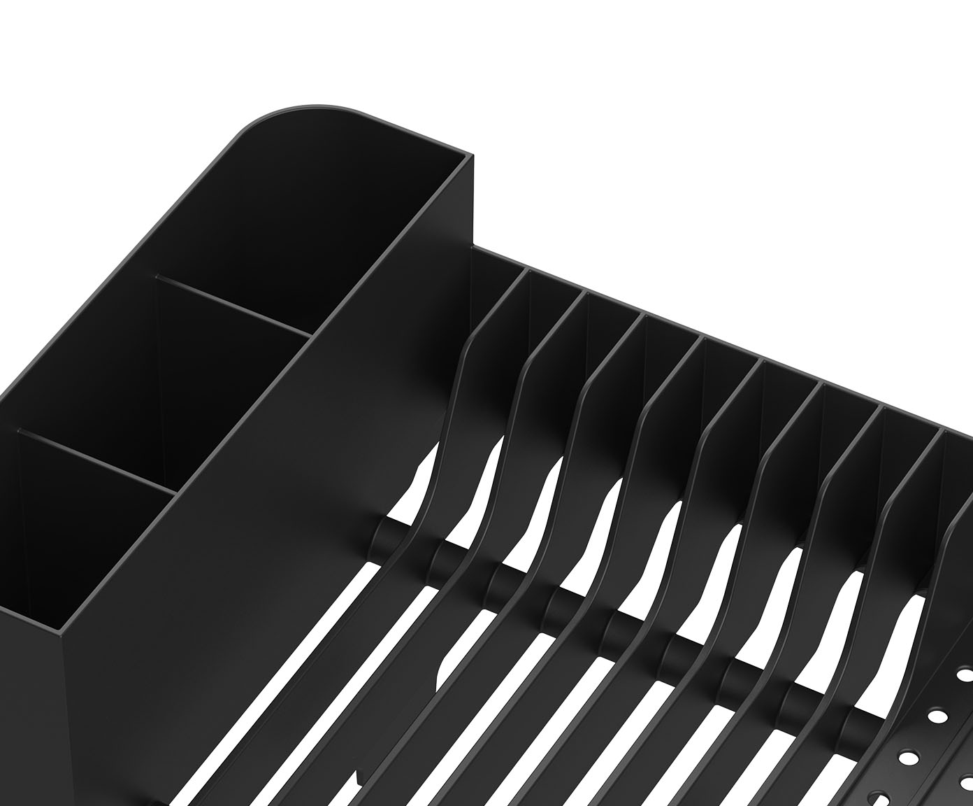 Escorredor de Loucas Trium Compact - Preto Fechado image number 2