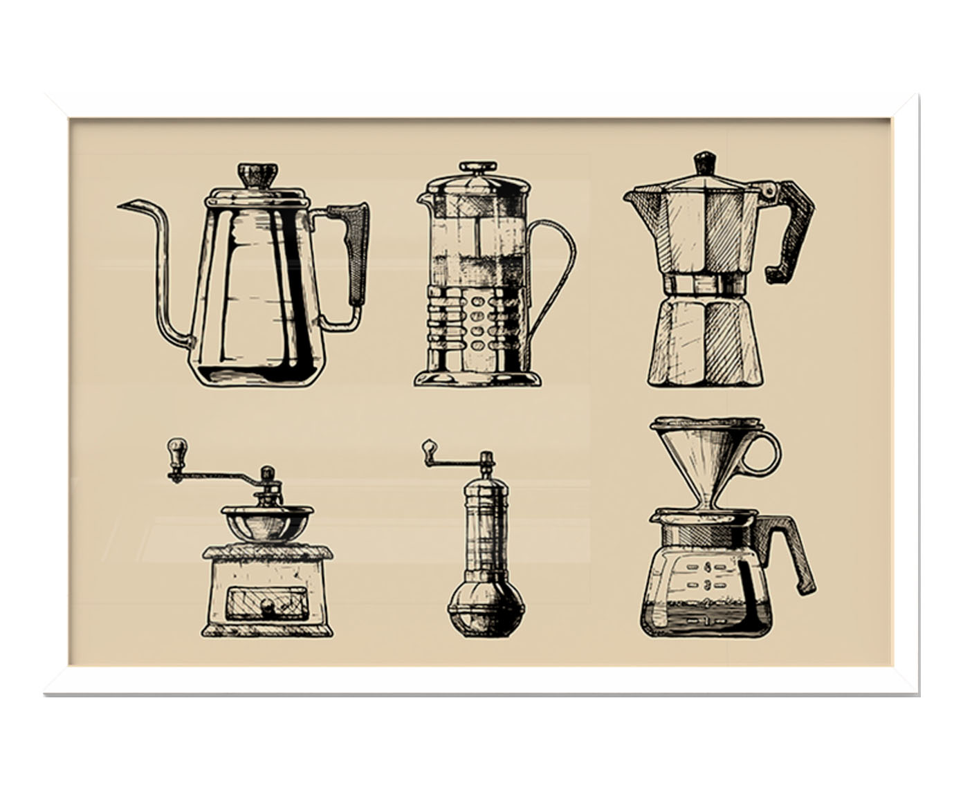 Quadro Caf&eacute; com Moldura Branca - image 1