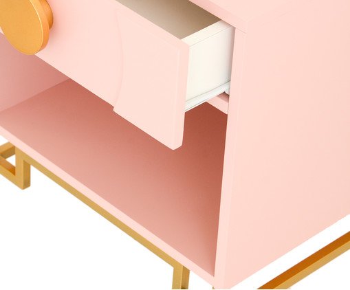 Mesa de Cabeceira Cerchio D'Oro com Nicho - Ros&eacute; image number 4