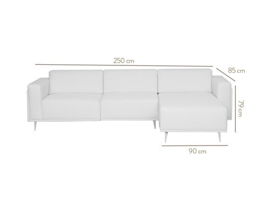 Sof&aacute; Modular com Chaise Esquerda em Linh&atilde;o Antonio Cotton Cru image number 10