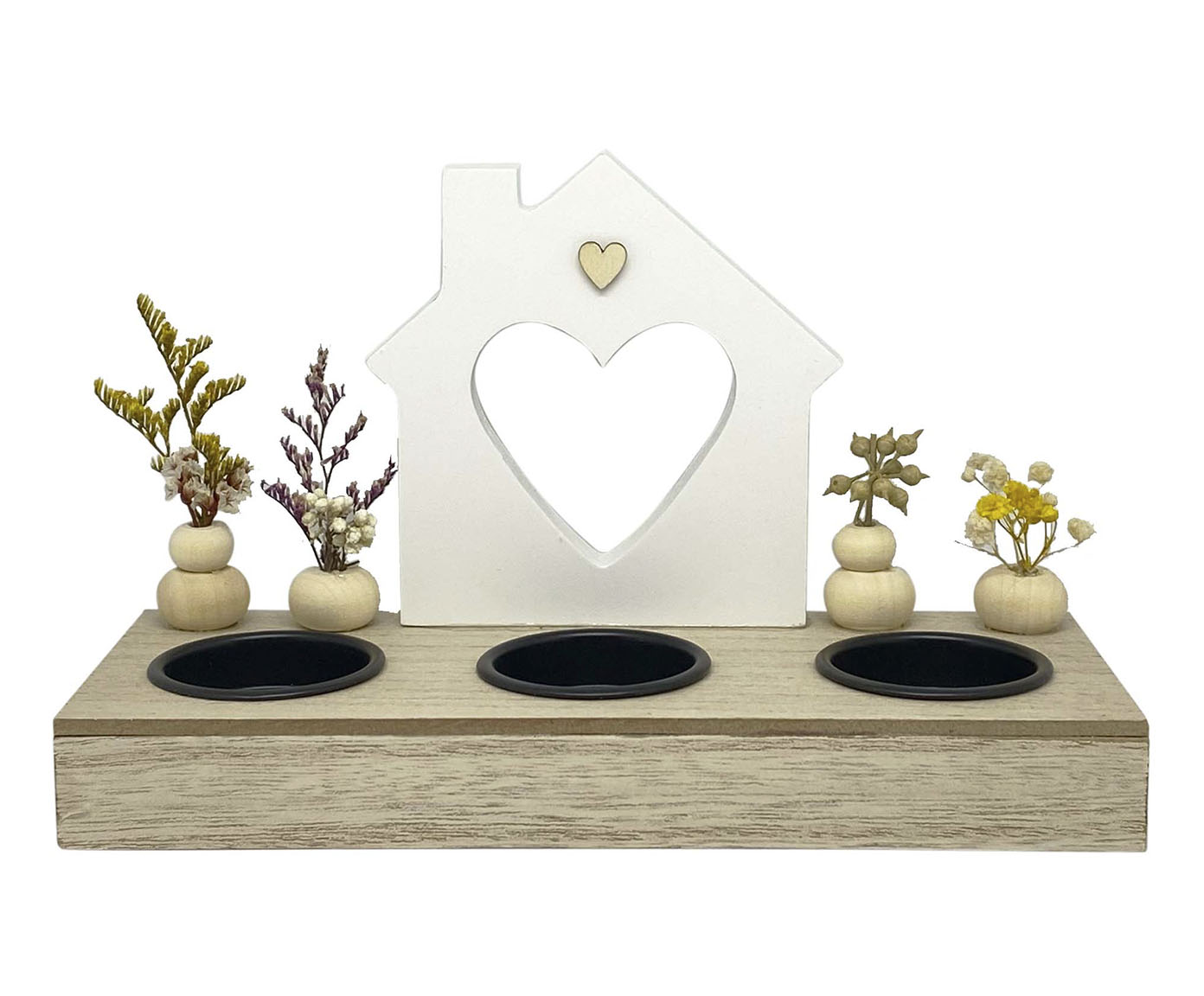 Decor Mesa Town 3 Cand Natural e Branco - image 0