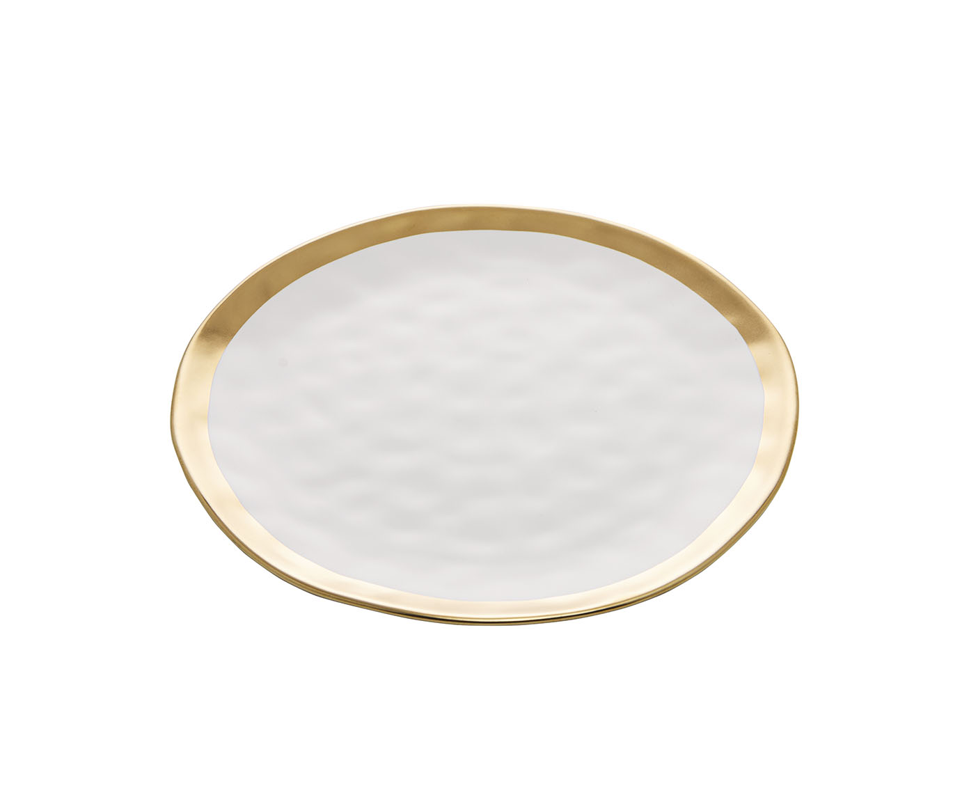 Prato Raso de Porcelana Branco e Dourado Wolff Dubai 27cm image number 5