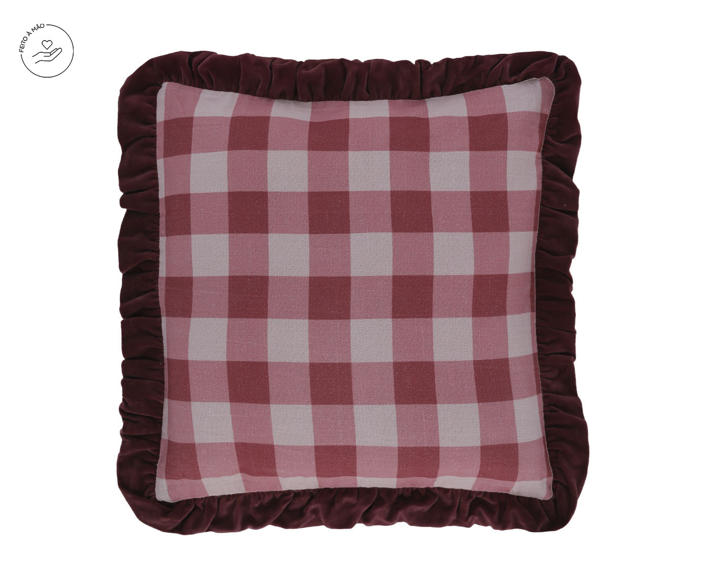 Capa de Almofada Ishani Vermelha e Rosa - image 0