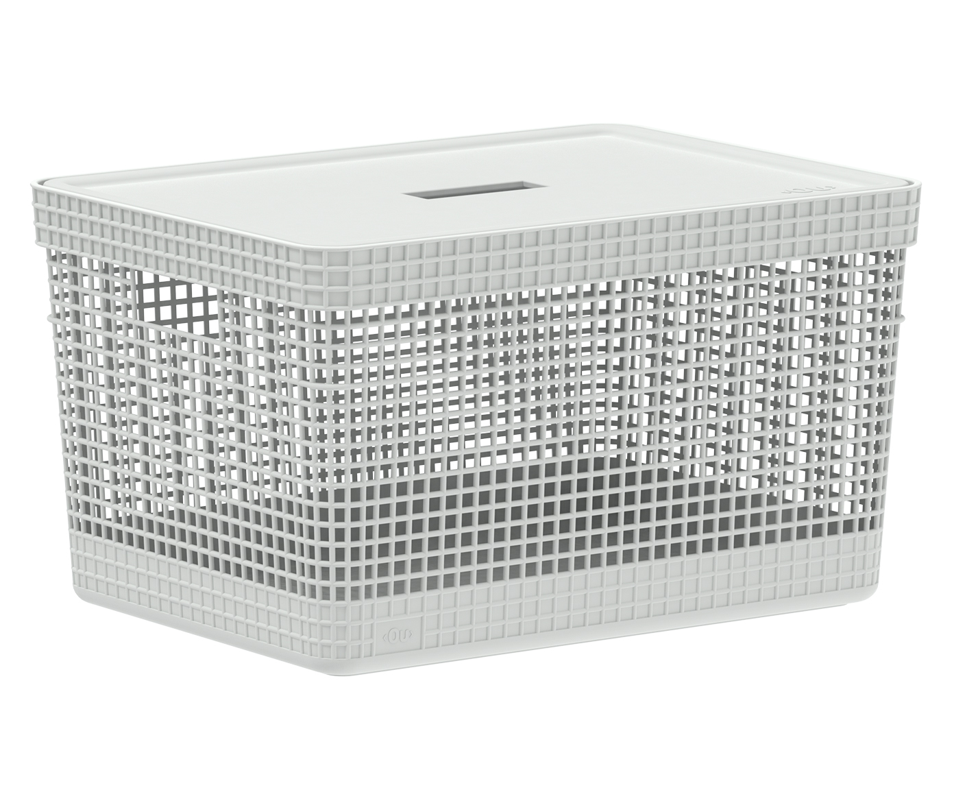 Cesto com Tampa Grid II Branco - image 1