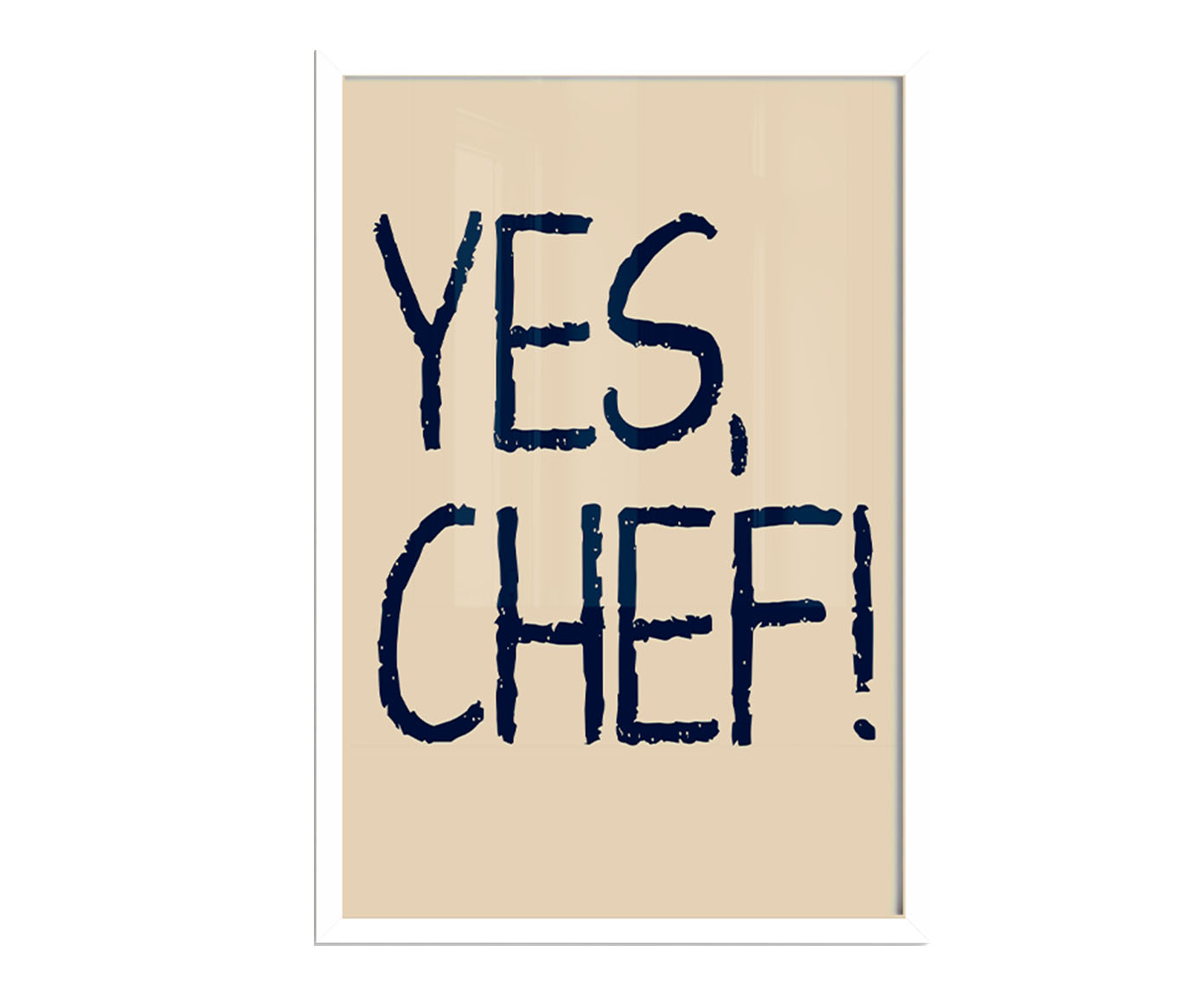 Quadro Yes Chef com Moldura Branca - image 1