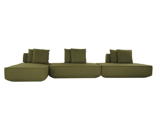 Sof&aacute; Ilha 3 M&oacute;dulos Chaise Ipu&atilde; Verde - image 0