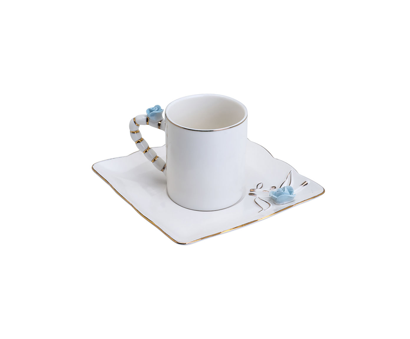 Jogo de X&iacute;caras para Caf&eacute; Flower Square Plate - image 1