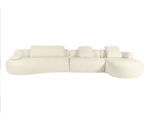 Sof&aacute; Laguna by Elle - Chaise Direita Boucle Off White VIII image number 5