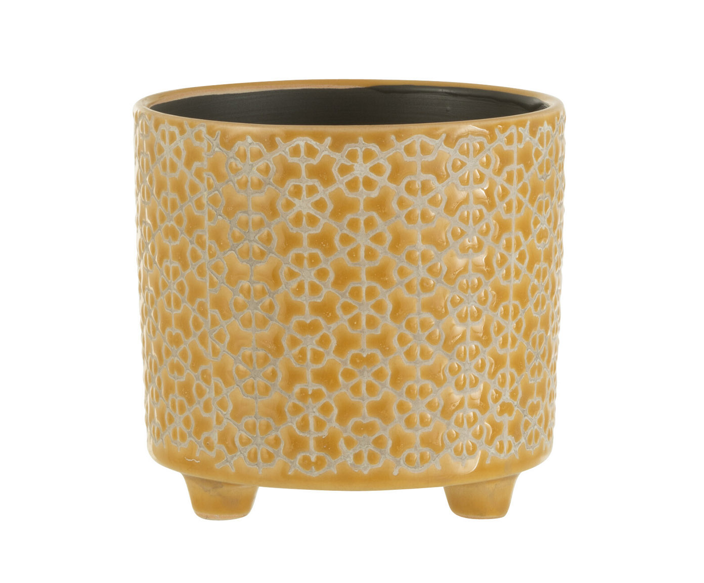 Cachepot Flower Ocre - image 0