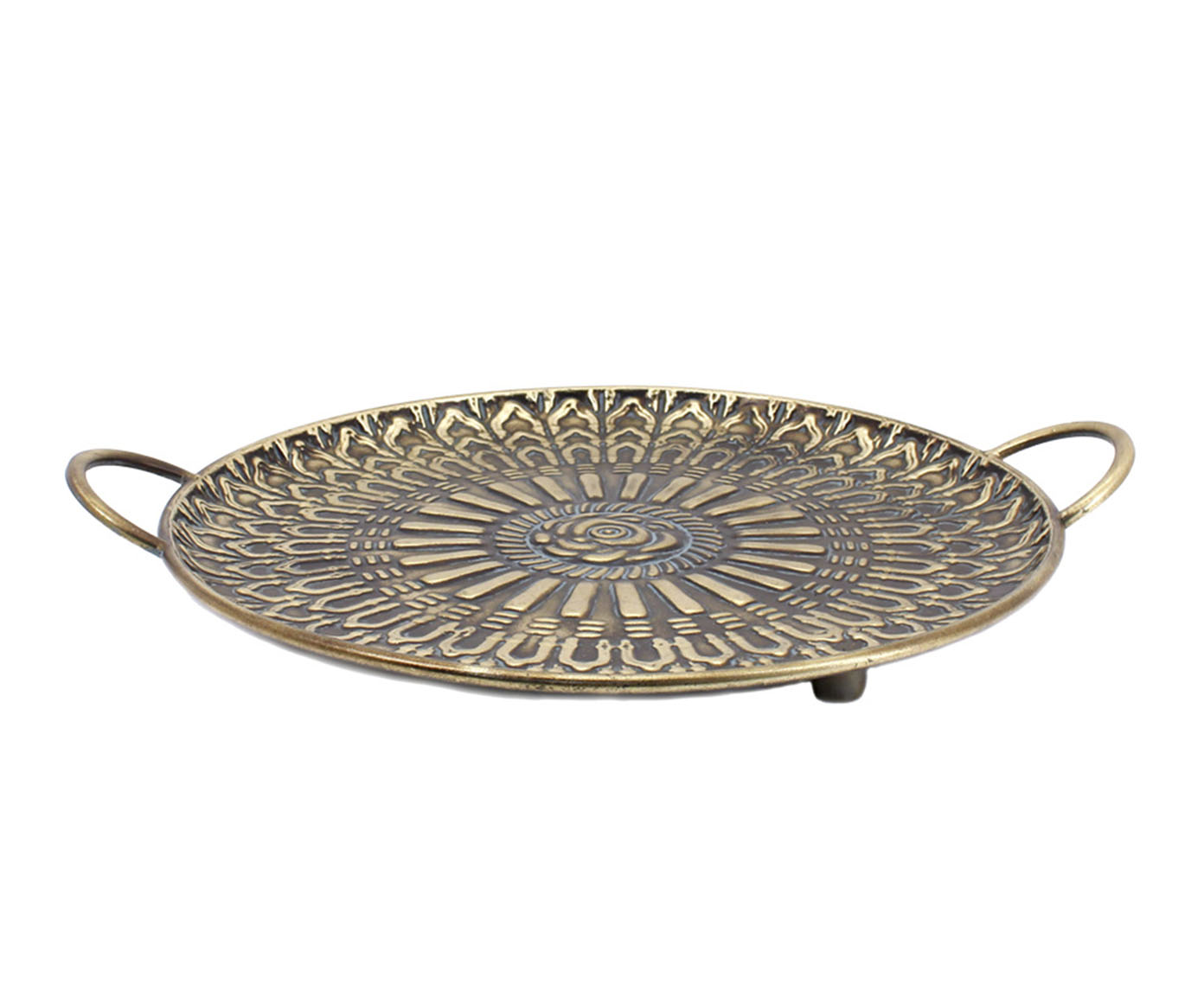 Bandeja em Metal com Al&ccedil;as Durland I Dourado - image 0