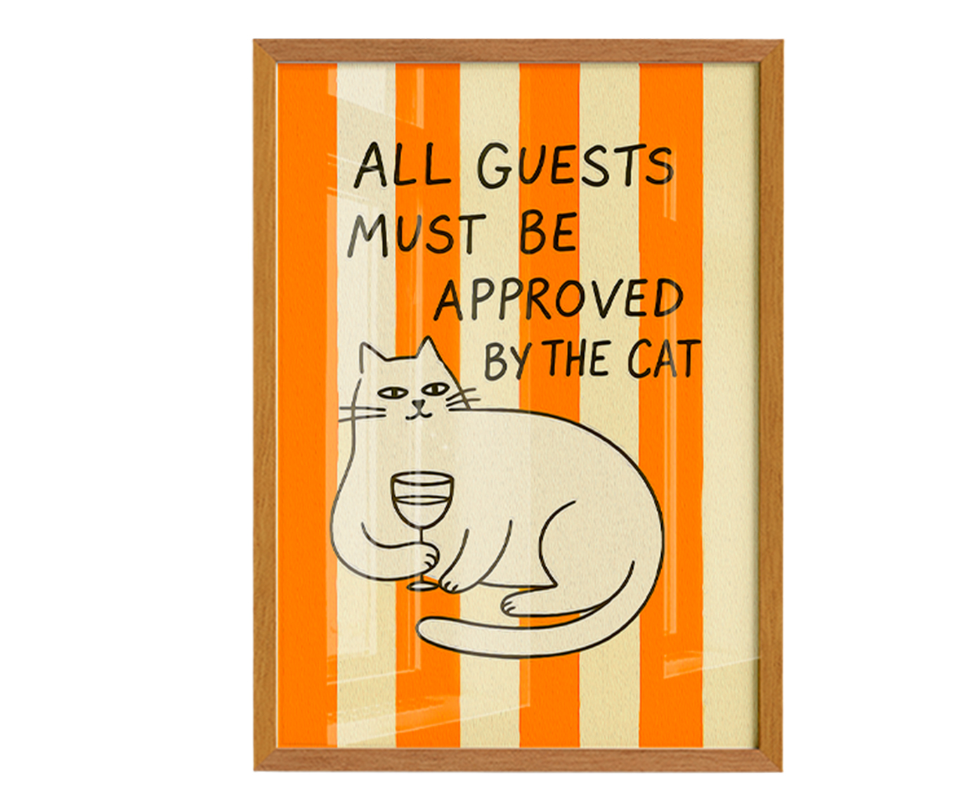 Quadro Cat com Moldura Marrom - image 1